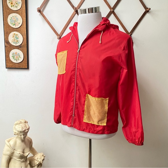 1980s Vintage Hooded Windbreaker Water Repellent Jacket - Picture 10 of 14